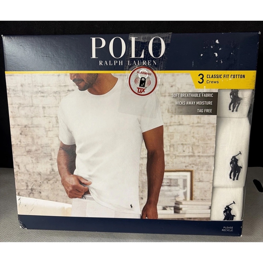 Polo Ralph Lauren Classic Fit Cotton Crew Neck T-Shirts - 3-Pack Men's Small